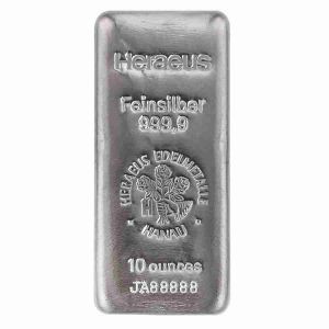 Heraeus 10 oz Silver Bar