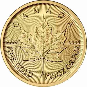 Canada Maple Leaf Gold Coin - Random Year - 1/20 oz