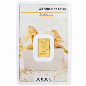 2 gram Argor Heraeus Gift Theme Gold Bar