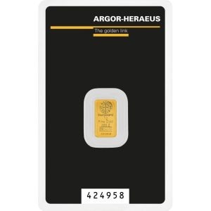 Argor-Heraeus 1g gold bar, Classic design, 999.9 fine gold bullion