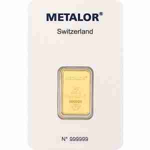 Metalor 10g gold bar, Responsible Refining design, 999.9 fine gold bullion