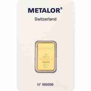 Metalor 5g gold bar, Responsible Refining design, 999.9 fine gold bullion