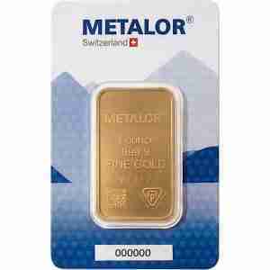 1 oz Metalor Gold Bar (Blue Alps Certicard)