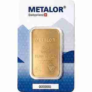 50 gram Metalor Gold Bar (Blue Alps Certicard)