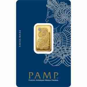 PAMP 10 gram Lady Fortuna gold bar, 999.9 fine gold bullion for investment