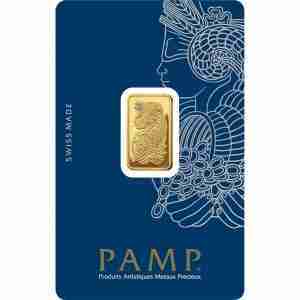 PAMP 5 gram Lady Fortuna gold bar, 999.9 fine gold bullion for investment